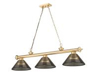 Three Light Billiard by Z-Lite - Cordon Collection, Heritage Brass Finish - 2306-3HBR-ARS