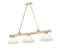 Three Light Billiard by Z-Lite - Cordon Collection, Heritage Brass Finish - 2306-3HBR-AWL14
