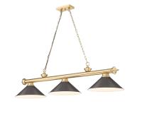 Three Light Billiard by Z-Lite - Cordon Collection, Heritage Brass Finish - 2306-3HBR-BRZ15
