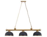 Three Light Billiard by Z-Lite - Cordon Collection, Heritage Brass Finish - 2306-3HBR-D12BRZ+HBR