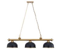Three Light Billiard by Z-Lite - Cordon Collection, Heritage Brass Finish - 2306-3HBR-D12MB+HBR