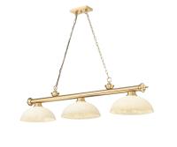 Three Light Billiard by Z-Lite - Cordon Collection, Heritage Brass Finish - 2306-3HBR-DGM14
