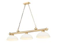 Three Light Billiard by Z-Lite - Cordon Collection, Heritage Brass Finish - 2306-3HBR-DMO14