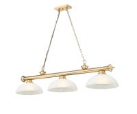 Three Light Billiard by Z-Lite - Cordon Collection, Heritage Brass Finish - 2306-3HBR-DWL14