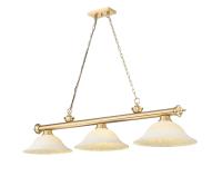 Three Light Billiard by Z-Lite - Cordon Collection, Heritage Brass Finish - 2306-3HBR-GM16