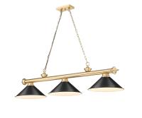 Three Light Billiard by Z-Lite - Cordon Collection, Heritage Brass Finish - 2306-3HBR-MB15