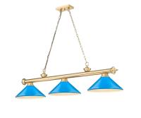 Three Light Billiard by Z-Lite - Cordon Collection, Heritage Brass Finish - 2306-3HBR-MEB