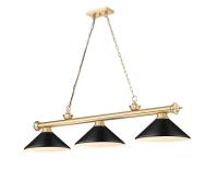 Three Light Billiard by Z-Lite - Cordon Collection, Heritage Brass Finish - 2306-3HBR-MMB