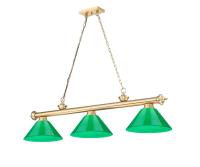 Three Light Billiard by Z-Lite - Cordon Collection, Heritage Brass Finish - 2306-3HBR-PGR
