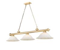 Three Light Billiard by Z-Lite - Cordon Collection, Heritage Brass Finish - 2306-3HBR-WM16