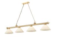 Four Light Billiard by Z-Lite - Cordon Collection, Heritage Brass Finish - 2306-4HBR-AGM14