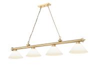 Four Light Billiard by Z-Lite - Cordon Collection, Heritage Brass Finish - 2306-4HBR-AMO14