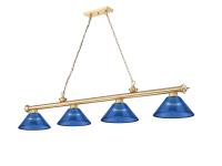 Four Light Billiard by Z-Lite - Cordon Collection, Heritage Brass Finish - 2306-4HBR-ARDB