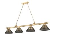 Four Light Billiard by Z-Lite - Cordon Collection, Heritage Brass Finish - 2306-4HBR-ARS