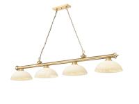 Four Light Billiard by Z-Lite - Cordon Collection, Heritage Brass Finish - 2306-4HBR-DGM14