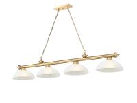 Four Light Billiard by Z-Lite - Cordon Collection, Heritage Brass Finish - 2306-4HBR-DWL14