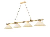 Four Light Billiard by Z-Lite - Cordon Collection, Heritage Brass Finish - 2306-4HBR-GM16