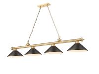 Four Light Billiard by Z-Lite - Cordon Collection, Heritage Brass Finish - 2306-4HBR-MBRZ