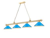 Four Light Billiard by Z-Lite - Cordon Collection, Heritage Brass Finish - 2306-4HBR-MEB
