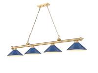 Four Light Billiard by Z-Lite - Cordon Collection, Heritage Brass Finish - 2306-4HBR-MNB
