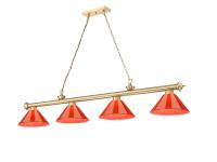 Four Light Billiard by Z-Lite - Cordon Collection, Heritage Brass Finish - 2306-4HBR-PRD