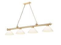 Four Light Billiard by Z-Lite - Cordon Collection, Heritage Brass Finish - 2306-4HBR-PWH