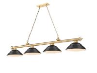 Four Light Billiard by Z-Lite - Cordon Collection, Heritage Brass Finish - 2306-4HBR-SMB