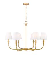 Six Light Chandelier by Z-Lite - Tova Collection, Rubbed Brass Finish - 3049-32RB