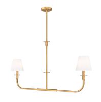 Two Light Linear Chandelier by Z-Lite - Tova Collection, Rubbed Brass Finish - 3049-42L-RB