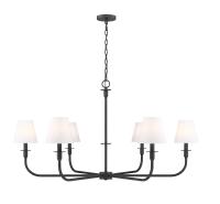 Six Light Chandelier by Z-Lite - Tova Collection, Matte Black Finish - 3049-45MB