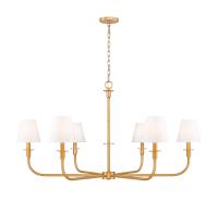Six Light Chandelier by Z-Lite - Tova Collection, Rubbed Brass Finish - 3049-45RB