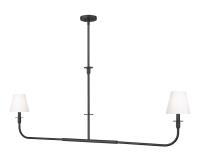Two Light Linear Chandelier by Z-Lite - Tova Collection, Matte Black Finish - 3049-60L-MB