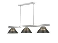 Three Light Billiard by Z-Lite - Vanguard Collection, Brushed Nickel Finish - 3050-3BN-ARS