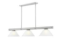 Three Light Billiard by Z-Lite - Vanguard Collection, Brushed Nickel Finish - 3050-3BN-AWL14