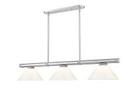 Three Light Billiard by Z-Lite - Vanguard Collection, Brushed Nickel Finish - 3050-3BN-PWH