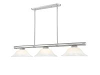Three Light Billiard by Z-Lite - Vanguard Collection, Brushed Nickel Finish - 3050-3BN-WM16