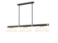 Three Light Billiard by Z-Lite - Vanguard Collection, Matte Black + Rubbed Brass Finish - 3050-3MB-RB-DMO14