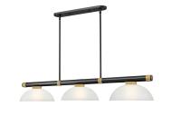 Three Light Billiard by Z-Lite - Vanguard Collection, Matte Black + Rubbed Brass Finish - 3050-3MB-RB-DWL14
