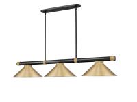 Three Light Billiard by Z-Lite - Vanguard Collection, Matte Black + Rubbed Brass Finish - 3050-3MB-RB-HBR15