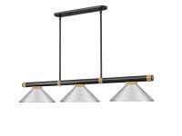 Three Light Billiard by Z-Lite - Vanguard Collection, Matte Black + Rubbed Brass Finish - 3050-3MB-RB-MBN