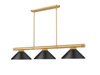Three Light Billiard by Z-Lite - Vanguard Collection, Rubbed Brass Finish - 3050-3RB-MMB
