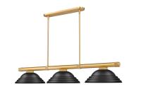 Three Light Billiard by Z-Lite - Vanguard Collection, Rubbed Brass Finish - 3050-3RB-SMB
