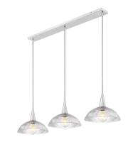 Three Light Linear Chandelier by Z-Lite - Lunelle Collection, Brushed Nickel Finish - 3051P12-3L-BN