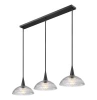 Three Light Linear Chandelier by Z-Lite - Lunelle Collection, Matte Black Finish - 3051P12-3L-MB