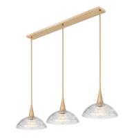 Three Light Linear Chandelier by Z-Lite - Lunelle Collection, Modern Gold Finish - 3051P12-3L-MGLD