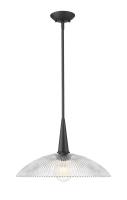 One Light Pendant by Z-Lite - Lunelle Collection, Matte Black Finish - 3051P18-MB