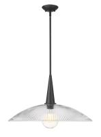 One Light Pendant by Z-Lite - Lunelle Collection, Matte Black Finish - 3051P24-MB