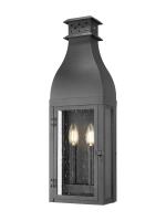 Two Light Outdoor Wall Mount by Z-Lite - Toulouse Collection, Sand Black Finish - 5030M-BK