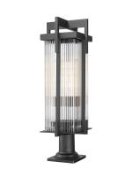 Two Light Outdoor Pier Mount by Z-Lite - Fortis Collection, Sand Black Finish - 5031PHBR-533PM-BK