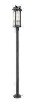 Two Light Outdoor Post Mount by Z-Lite - Fortis Collection, Sand Black Finish - 5031PHBR-567P-BK